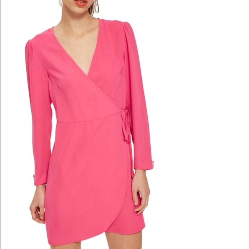Topshop Crepe Wrap Mini Dress